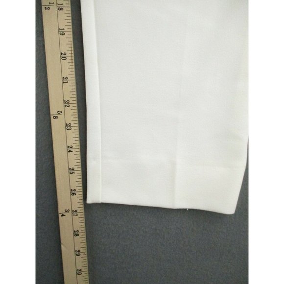 TopShop Pants Womens 10 White Slacks Relaxed Fit Tapered Stretch Casual - Picture 6 of 10